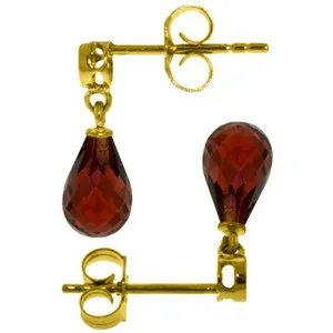 2.73 Carat 14K Solid Yellow Gold Breakthrough Garnet Diamond Earrings