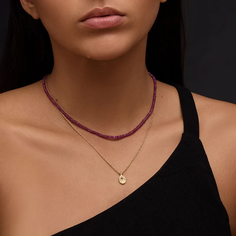 Chronos Strand, Ruby, 9kt Yellow Gold