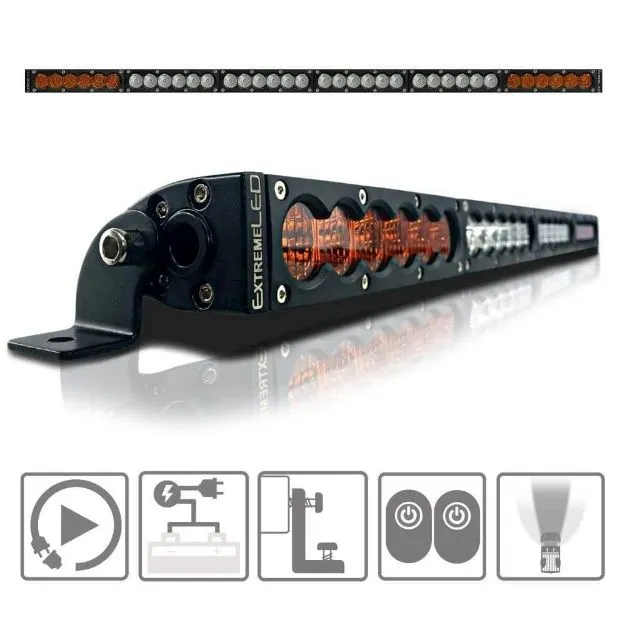 Extreme LED X6S Slim Amber/White LED Light Bar & Harness