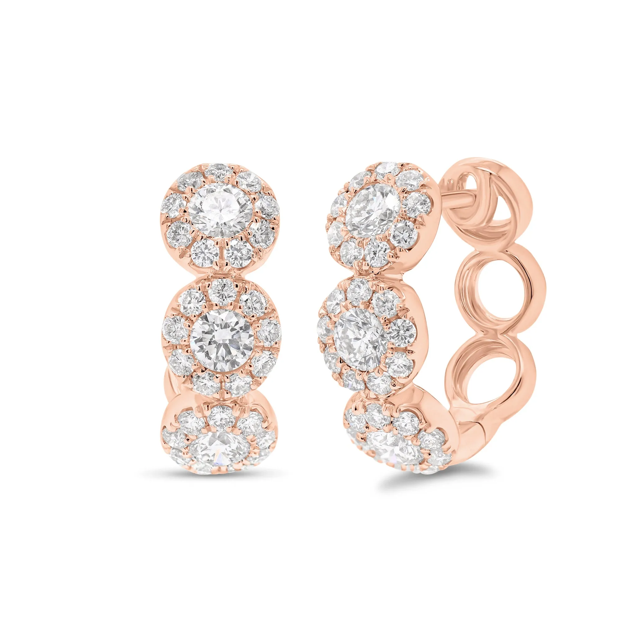 Halo Diamond Huggie Earrings