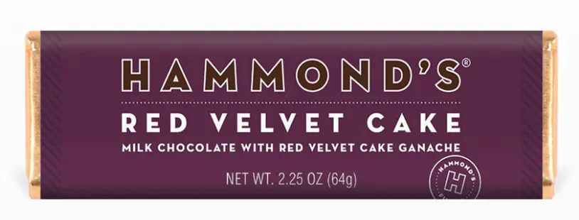 Hammond's Red Velvet Cake Milk Chocolate with Red Velvet Cake Ganache