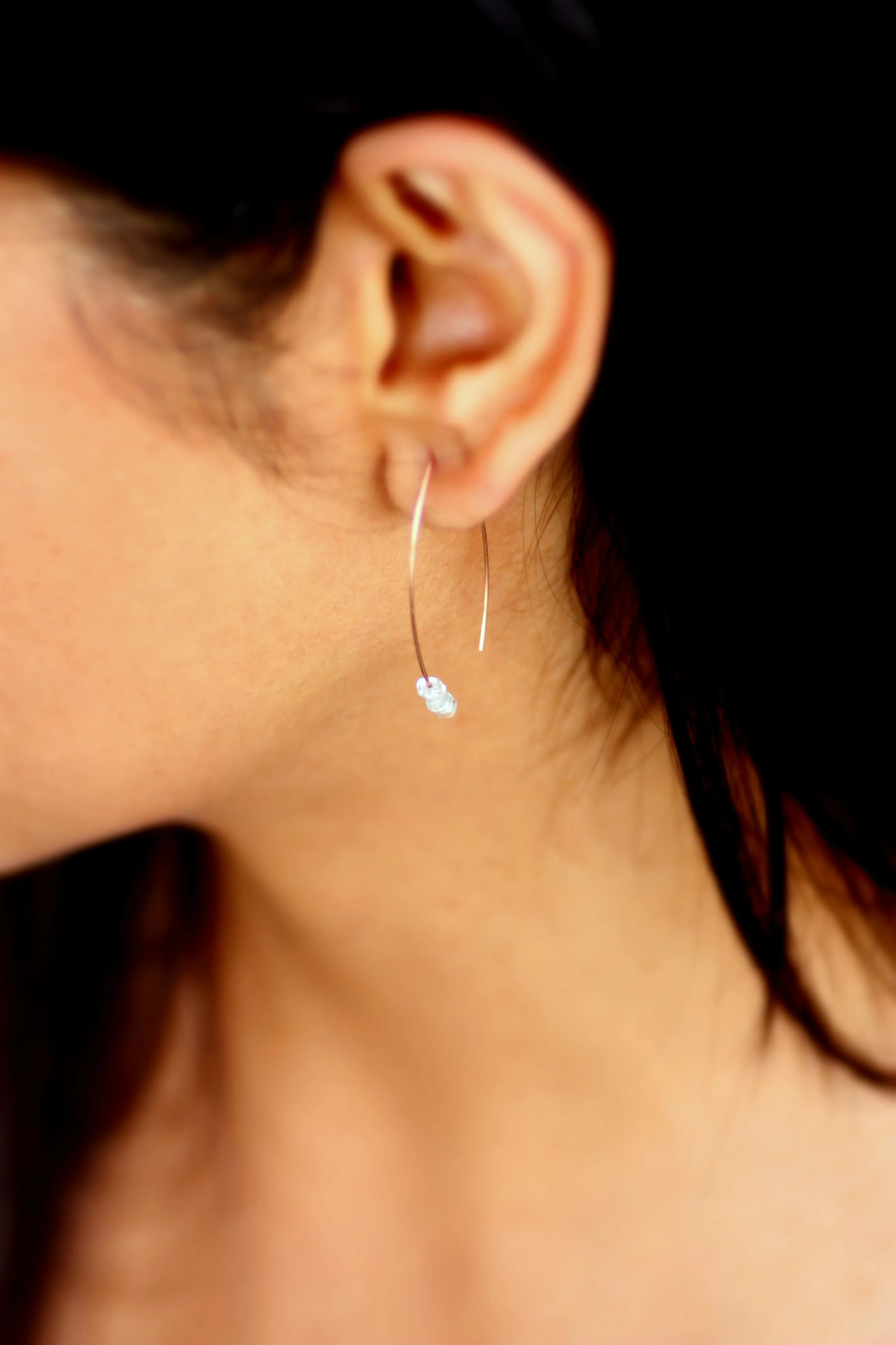 Smoky Quartz Marquise Earrings in Gold