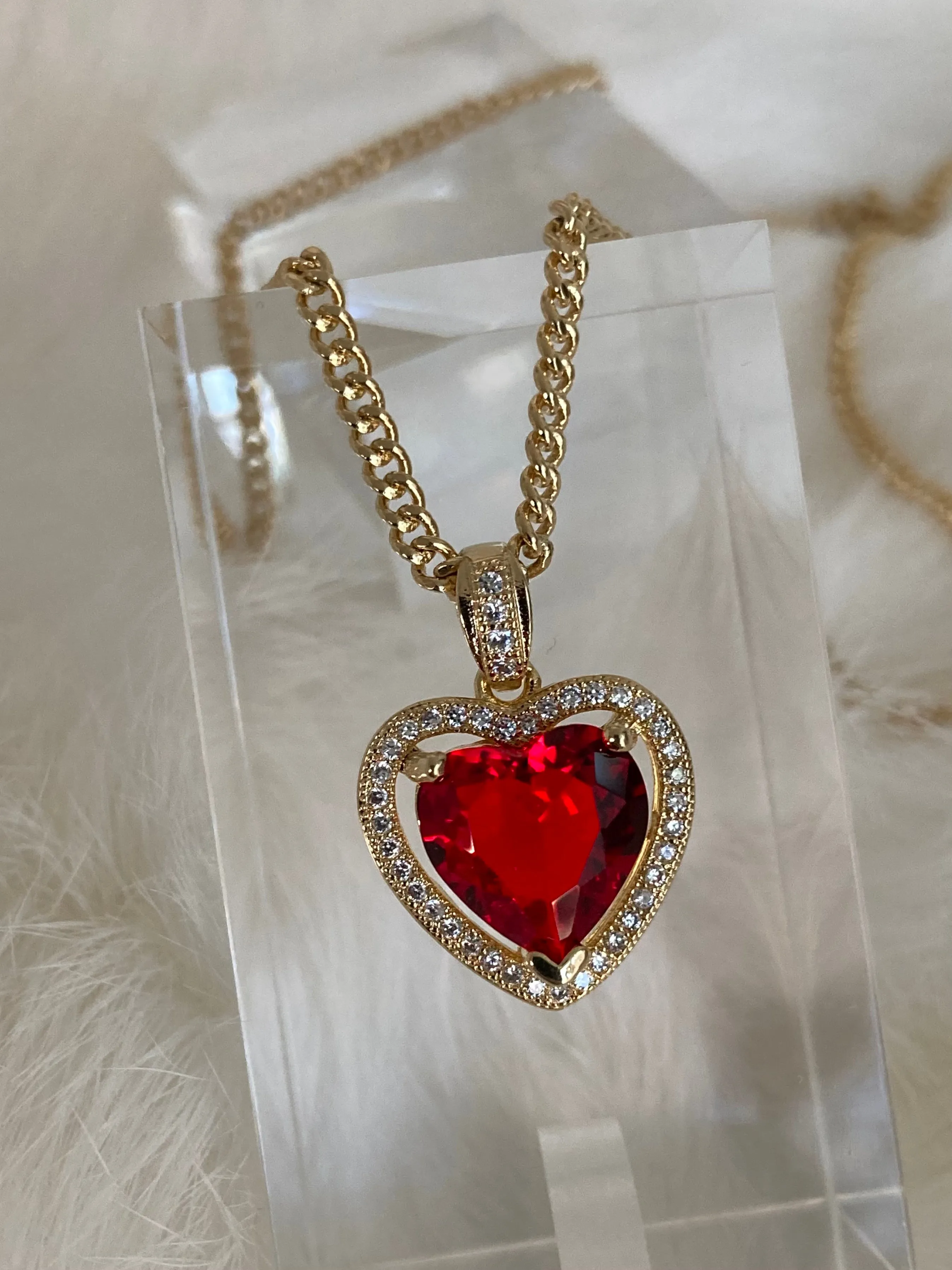 The Mini Ruby Heart Necklace