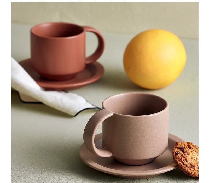 Velours En Céramique Café Tasse Avec Plateau